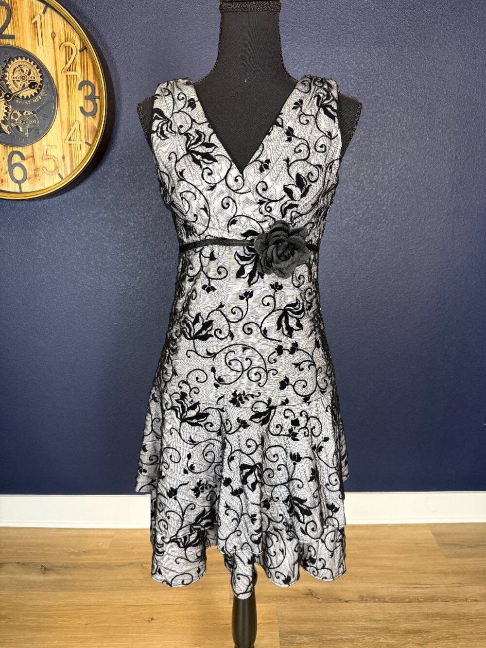Rabbit Rabbit Rabbit Designs Y2K Floral Mesh Fit & Flare Dress | 4